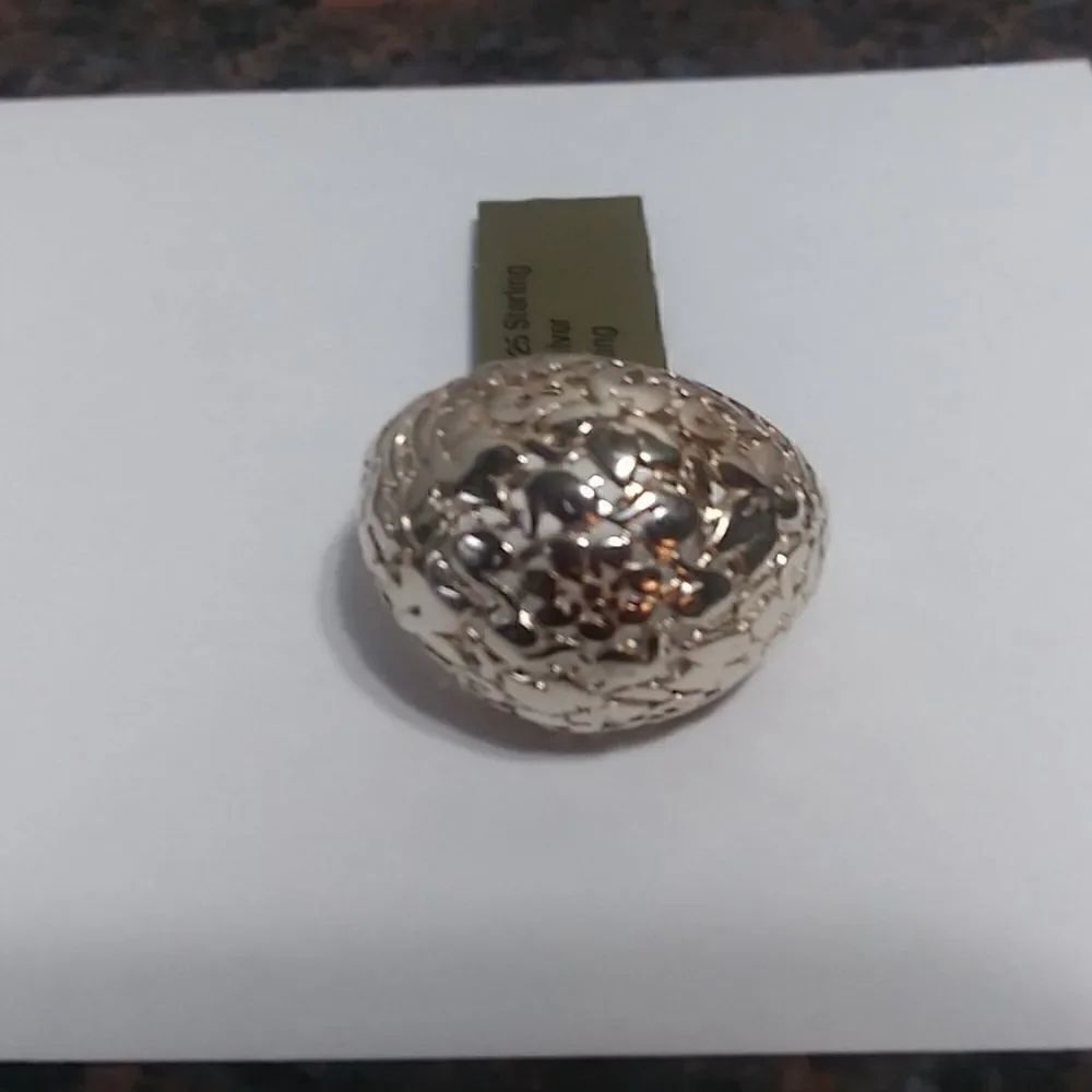 Sterling Silver Textured Filigree Ring Size 7